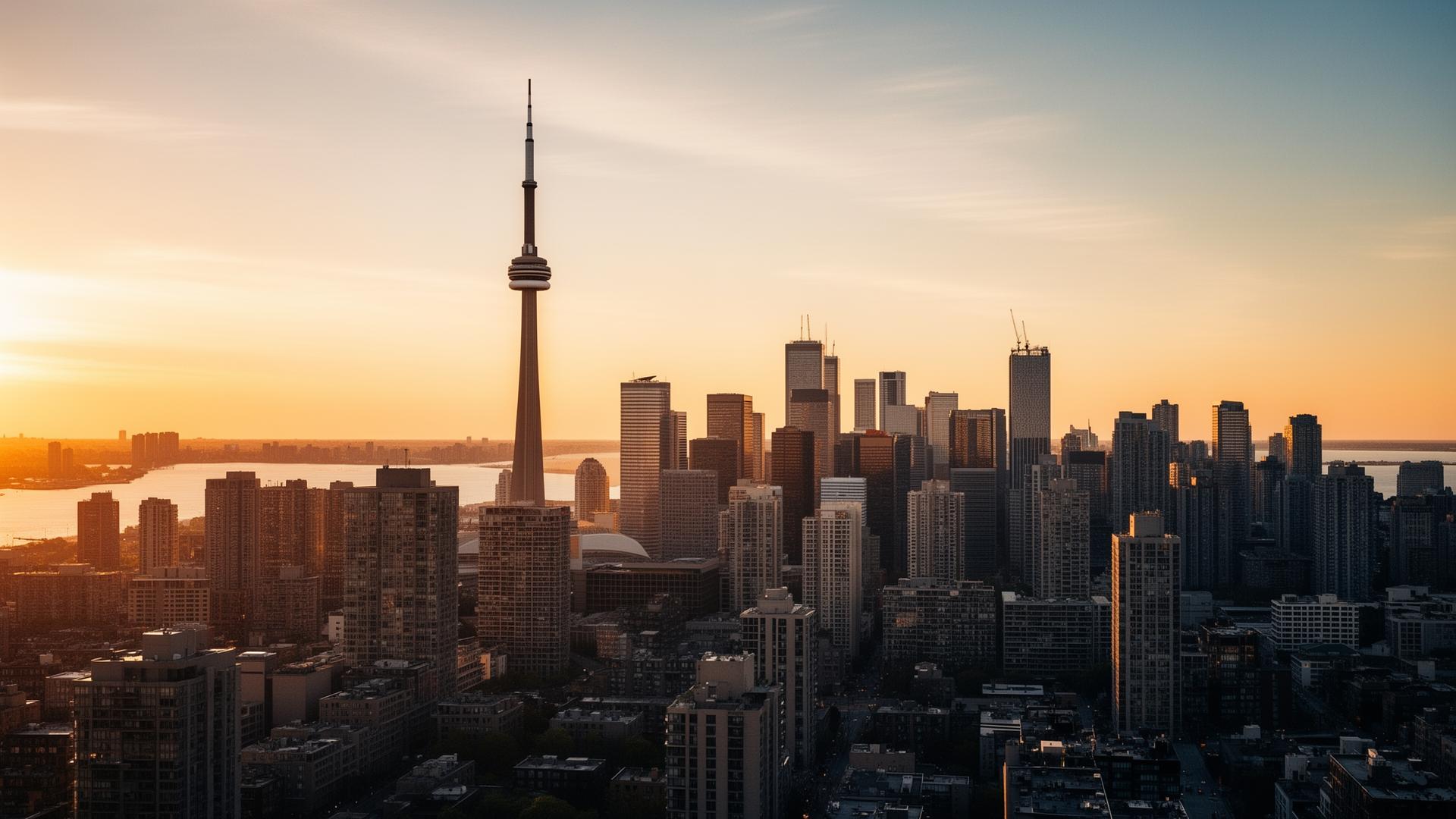 Toronto skyline at sunset